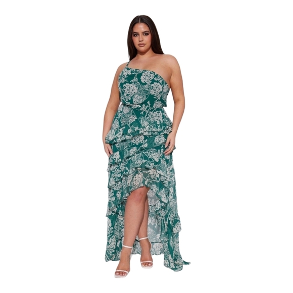 Fashion Nova Green Floral Maxi Dress - Picture 9 of 9